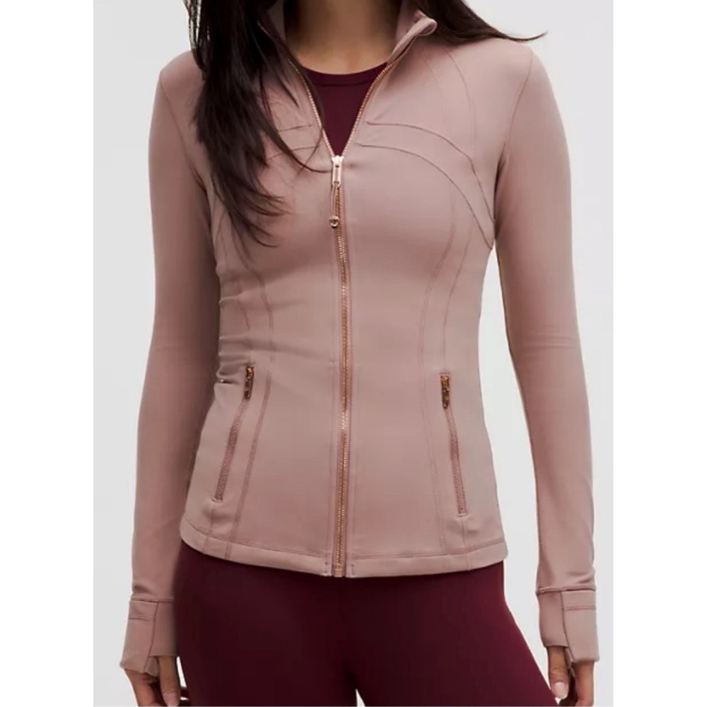 Lululemon Define Jacket Nulu Rose Gold Zip Pink Taupe LW4CFOS Size 4